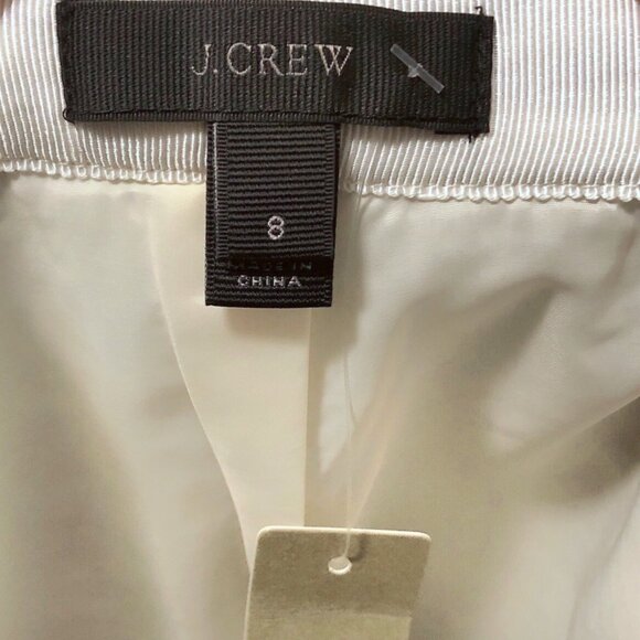 NWT J. Crew Black White Metallic Striped Faux Wrap Skirt 8 - Picture 3 of 7